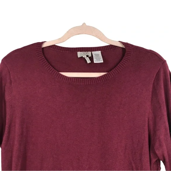 LOGO Lori Goldstein Cashmere Blend Tunic Top w/Lace Hem, Super Soft SZ M - Picture 3 of 8